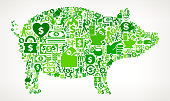 istock Pig  Money and Finance Green Vector Icon Background 680757176