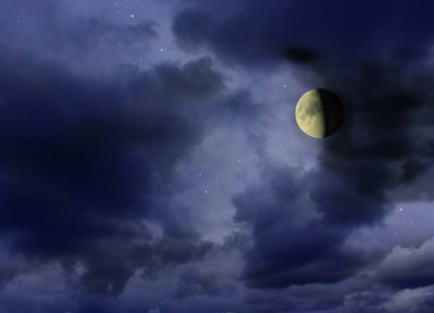istock Moon glowing in the dark night sky 680758068