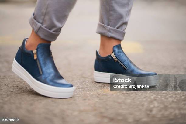 Comfy Steps Stock Photo - Download Image Now - Leather, Women, Sports Shoe