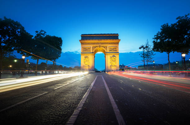 istock Arc de Triumph at evening, Paris, France 680765684
