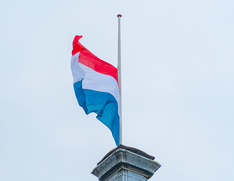 Dutch Flag Red White Blue Half stick for the remembrance of the fallen in the second world war on may 4th.