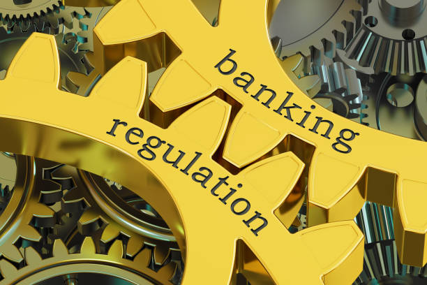 istock Banking Regulation concept on the gearwheels, 3D rendering 680775442