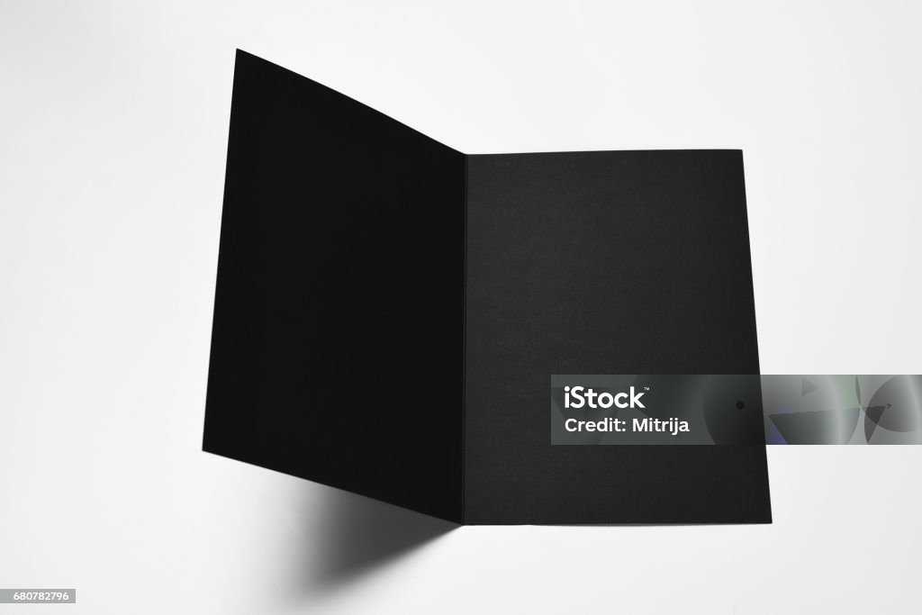 Open Blank Black Card Stock Photo - Download Image Now - Birthday Card,  Open, Blank - iStock