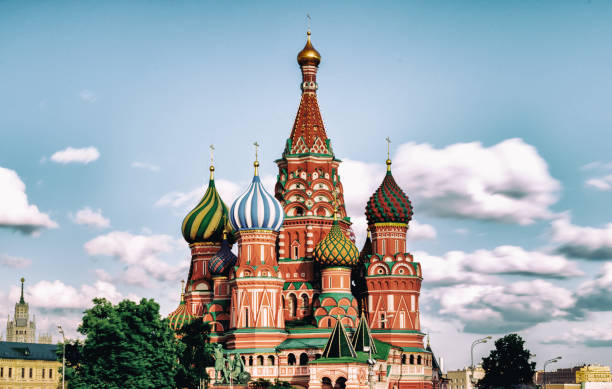 istock Saint Basil's Cathedral and Spasskaya tower in Red Square, Moscow 680784032