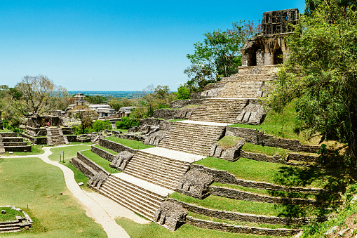 Archeological site of Palenque in Chiapas. Mexico.