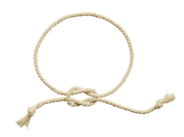 istock Beige cotton rope knot and a frame 680795786