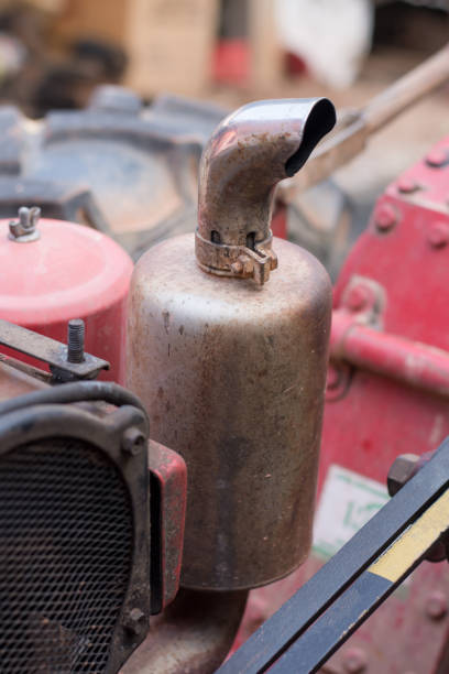 istock Closeup old walking tractor and detail. 680805080