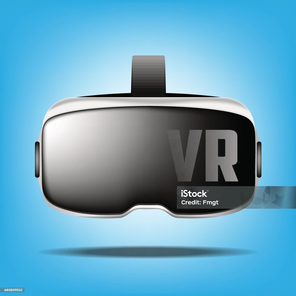 Vr Bitmap Stereoscopic 3d Vr Illustration Vector Virtual Digital Cyberspace ...