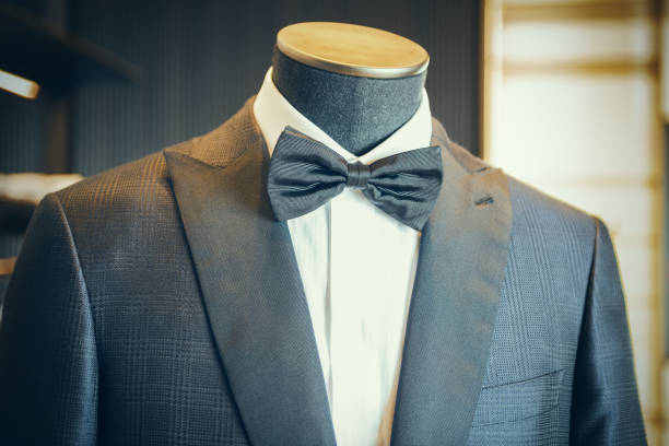 istock Black luxury tuxedo with bow tie 680809862
