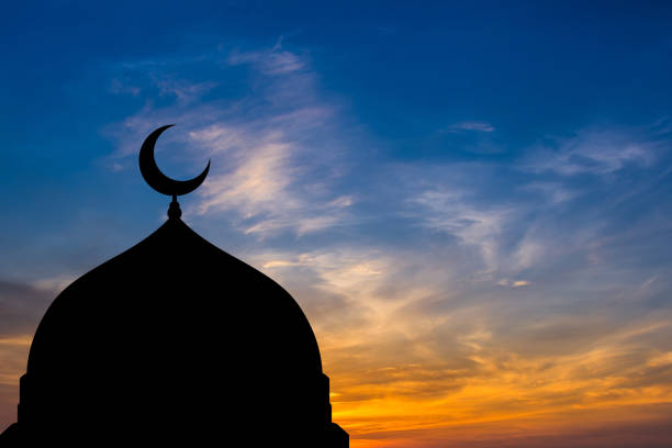 istock Mosque dome silhouette  in Twilight time 680818636