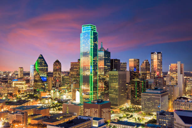 istock Dallas, Texas cityscape with blue sky 680820220