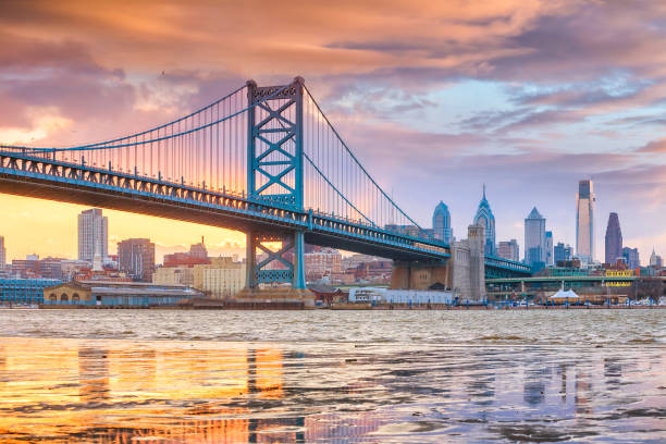 istock Philadelphia skyline, Ben Franklin bridge and Penn's landing 680820248