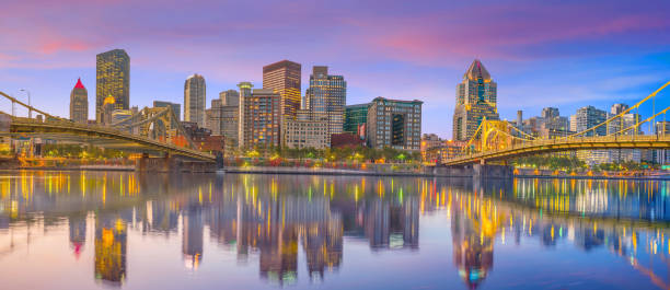 istock Panorama of downtown Pittsburgh at twilight 680820282