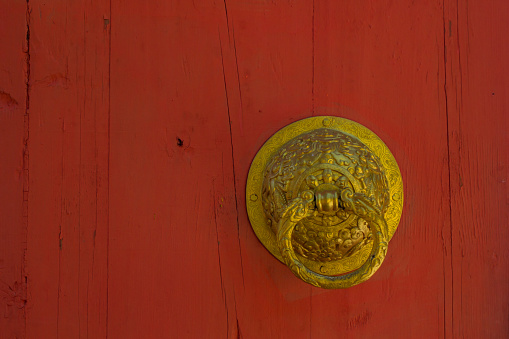 Old chinese red door