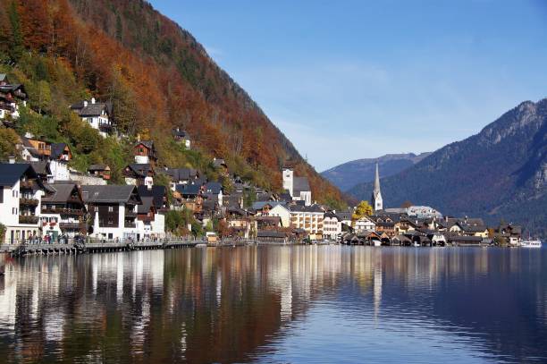 istock Landscape view of Hallstatt Village 680826422