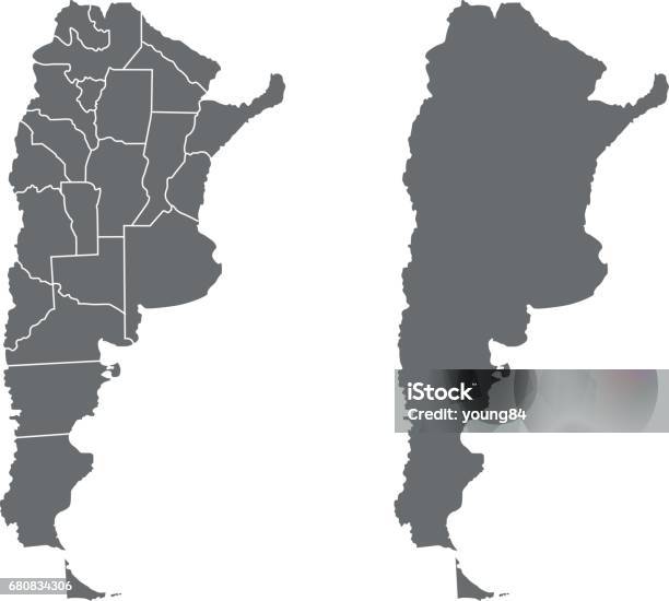 Карта Аргентины — стоковая векторная графика и другие изображения на тему Аргентина - Аргентина, Карта, Векторная графика