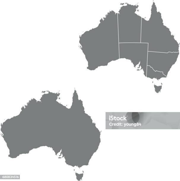 Australia Map Stock Illustration - Download Image Now - Abstract, Australia, Cartography