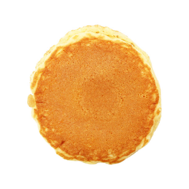 cerchio pancake pianura isolato su bianco - pancake foto e immagini stock