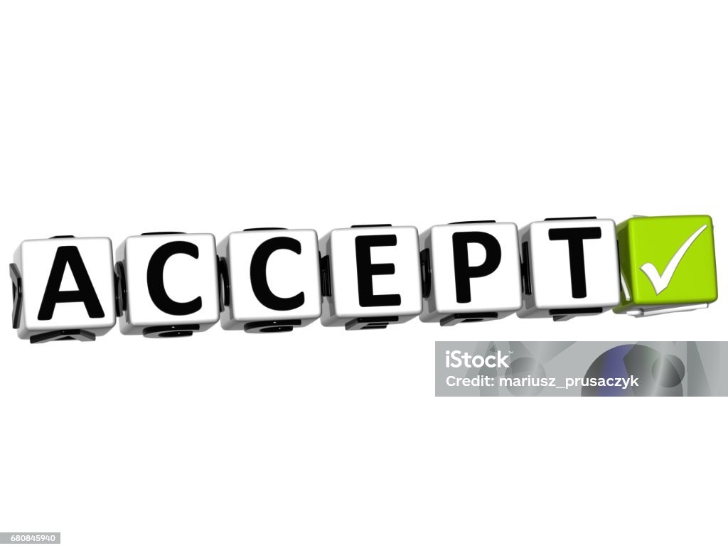 Large Acceptbutton 3d Accept Button Click Here Block Text Stock Photo - Download Image Now ...