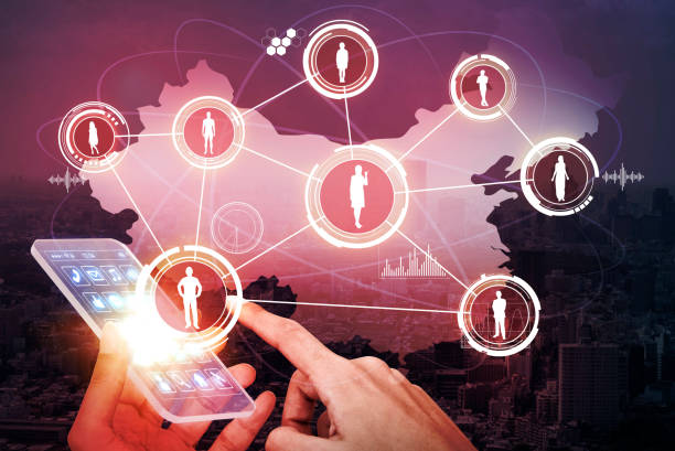 istock social network of china and transparent smart phone, abstract image visual 680847000