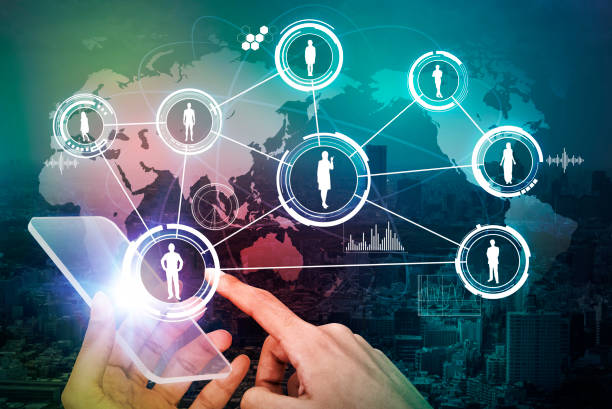 istock futuristic smart phone and connection of world people, abstract image visual 680847054