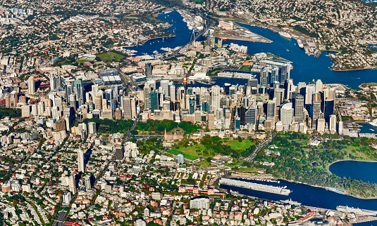 Aerial panoramic view of Sydney, Australia