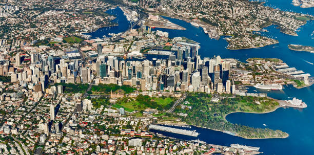 istock Aerial panoramic view of Sydney, Australia 680847504