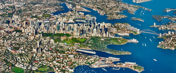 istock Aerial panoramic view of Sydney, Australia 680849536