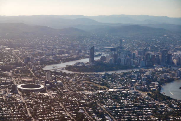 istock Aerial panoramic view of Brisbane CBD, Australia 680850236
