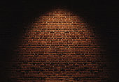 Brick wall texture backgrounds, with light spot