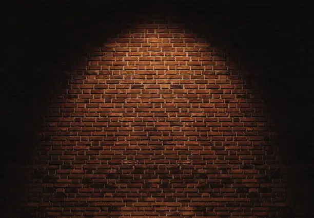 Photo of Brick wall texture backgrounds, with light spot