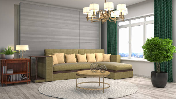 istock Interior living room. 3d illustration 680857906