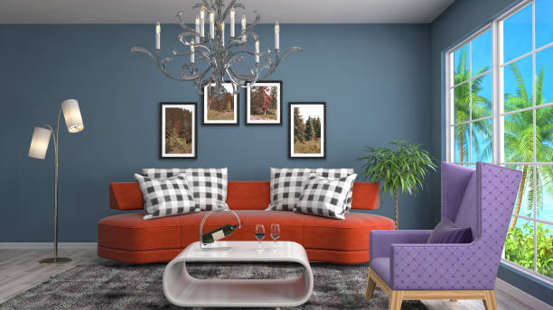 istock Interior living room. 3d illustration 680857922