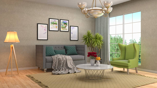 istock Interior living room. 3d illustration 680857950