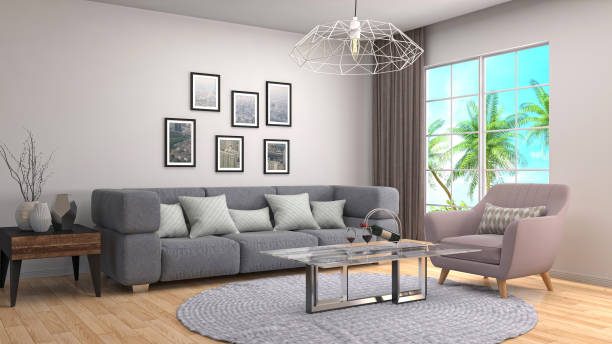 istock Interior living room. 3d illustration 680857998