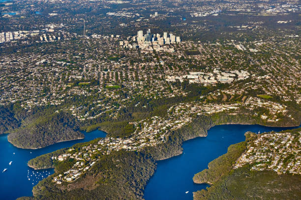 istock Aerial view on Sydney, Double bay harbourside area 680858070