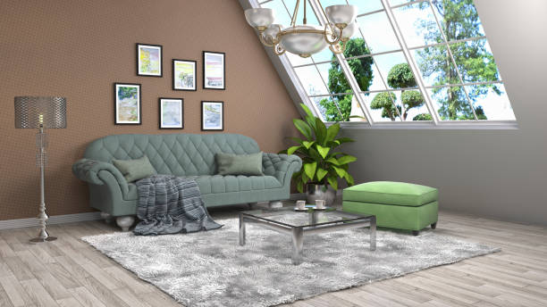 istock Interior living room. 3d illustration 680858200