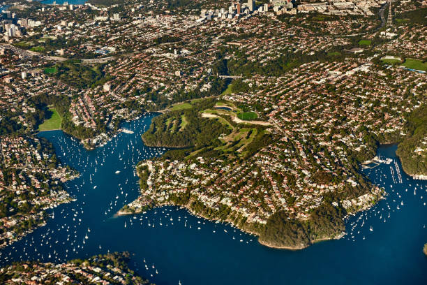 istock Aerial view on Sydney, Double bay harbourside area 680858318