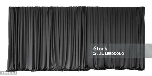 Texture Stock Photo - Download Image Now - Curtain, Black Color, Stage - Performance Space