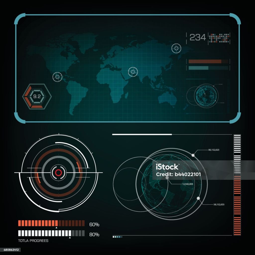 Radar Interface Future Stock Illustration - Download Image Now ...
