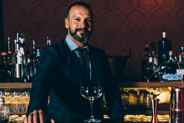 istock Portrait of expert barman. 680865192