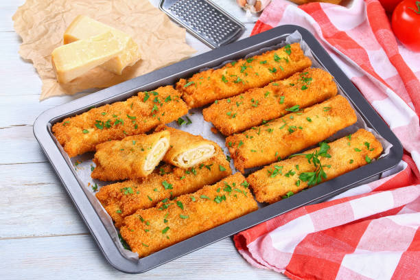 istock tasty Crispy Chicken cheese breaded wraps 680866720