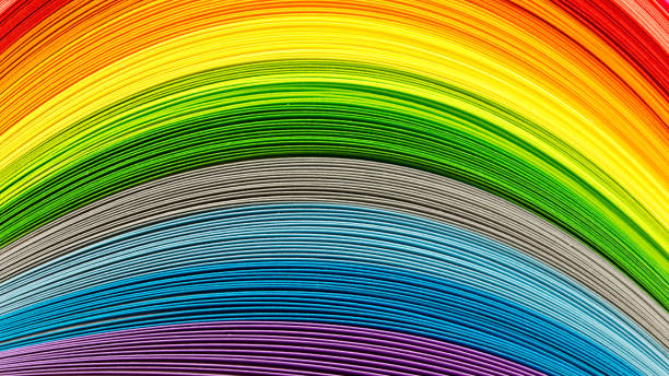 istock Paper strips in rainbow colors as a colorful backdrop 680871524