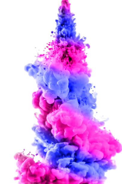 istock Acrylic colors and ink in water. Abstract frame background. Isolated on white. 680886968