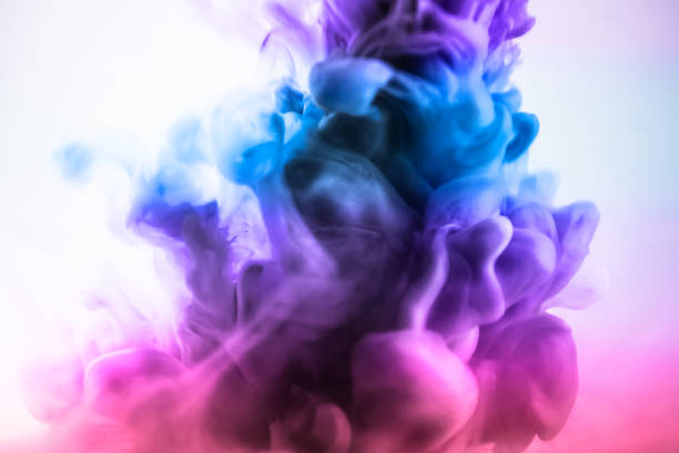 istock Acrylic colors and ink in water. Abstract frame background. Isolated on white. 680888914
