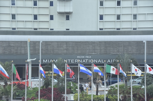 Miami, USA - April 22, 2017: Miami international Airport in Miami, USA. The Airport , also known as MIA and historically Wilcox Field, is the primary airport serving Florida area