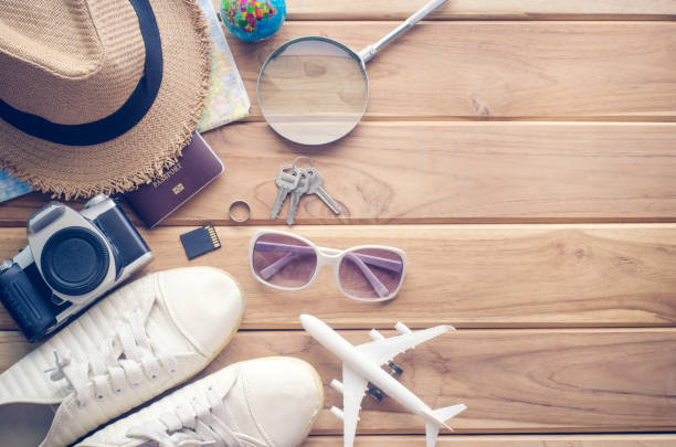 istock Travel accessories apparel along for the trip 680890350