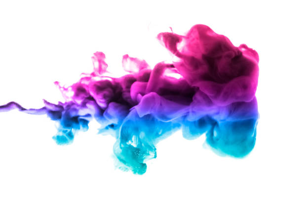 istock Acrylic colors and ink in water. Abstract frame background. Isolated on white 680897990