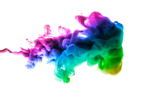 istock Acrylic colors and ink in water. Abstract frame background. Isolated on white 680898010