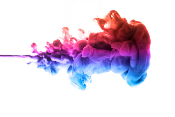 istock Acrylic colors and ink in water. Abstract frame background. Isolated on white 680898160